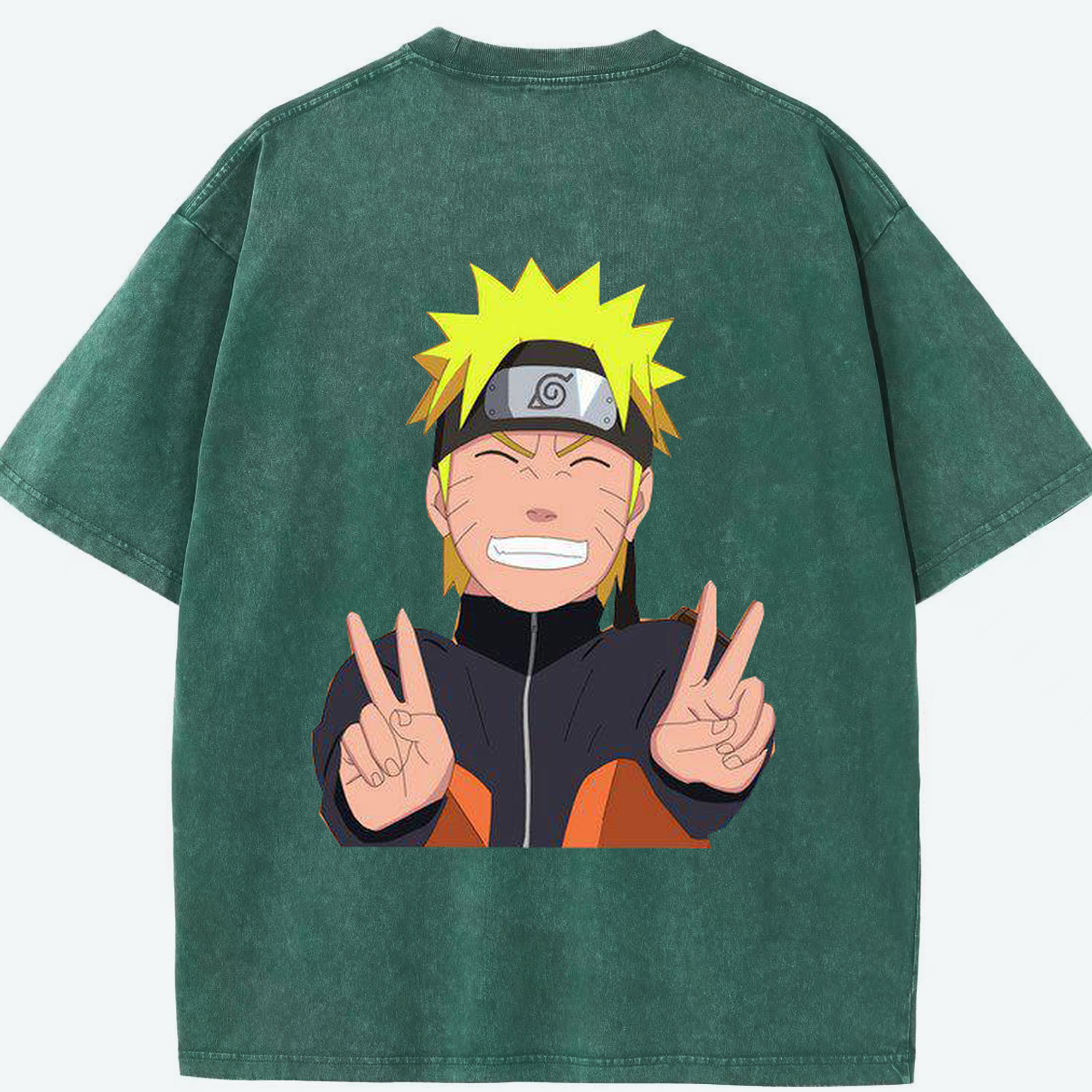 （画像用） NARUTO -ナルト- うずまき ナルト Uzumaki Naruto 綿100% ヴィンテージ風 半袖Tシャツ（背面プリント）